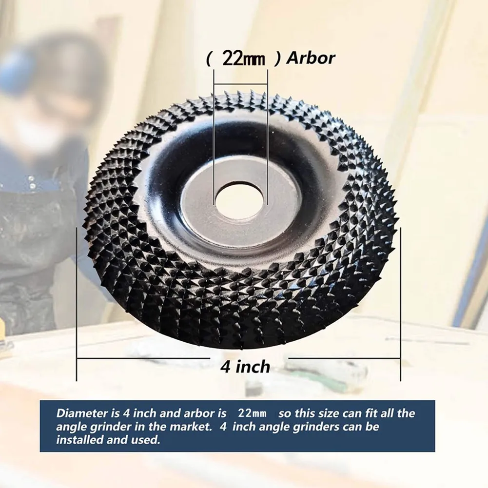 1pc Grinder Wheel Disc 4 Inch Wood Shaping Wheel Wood Grinding Shaping Disk Tungsten Carbide 22mm Curved Grinding Disc Abrasive
1pc Grinder Wheel Disc 4 Inch Wood Shaping Wheel Wood Grinding Shaping Disk Tungsten Carbide 22mm Curved Grinding Disc Abrasive