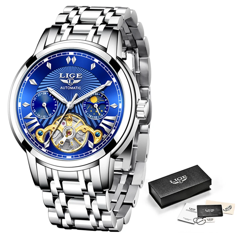 LIGE Men luxury Automatic Mechanical Watch Classic Business Watch Men Tourbillon Waterproof Men Wristwatch Relogio Masculino+Box
LIGE Men luxury Automatic Mechanical Watch Classic Business Watch Men Tourbillon Waterproof Men Wristwatch Relogio Masculino+Box