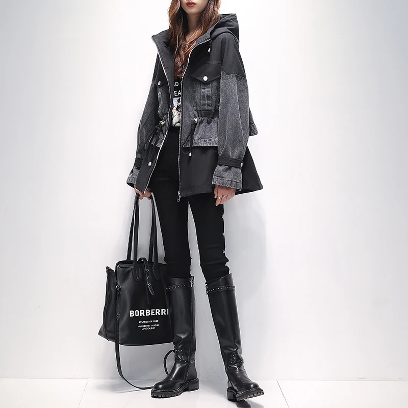 European design Ladies 2021 streetwear patchwork denim jackets Vintage Oversized coats
European design Ladies 2021 streetwear patchwork denim jackets Vintage Oversized coats