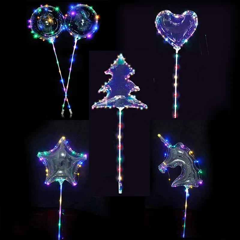 Светящиеся прозрачные воздушные шары светодиодсветильник шарики в форме сердца