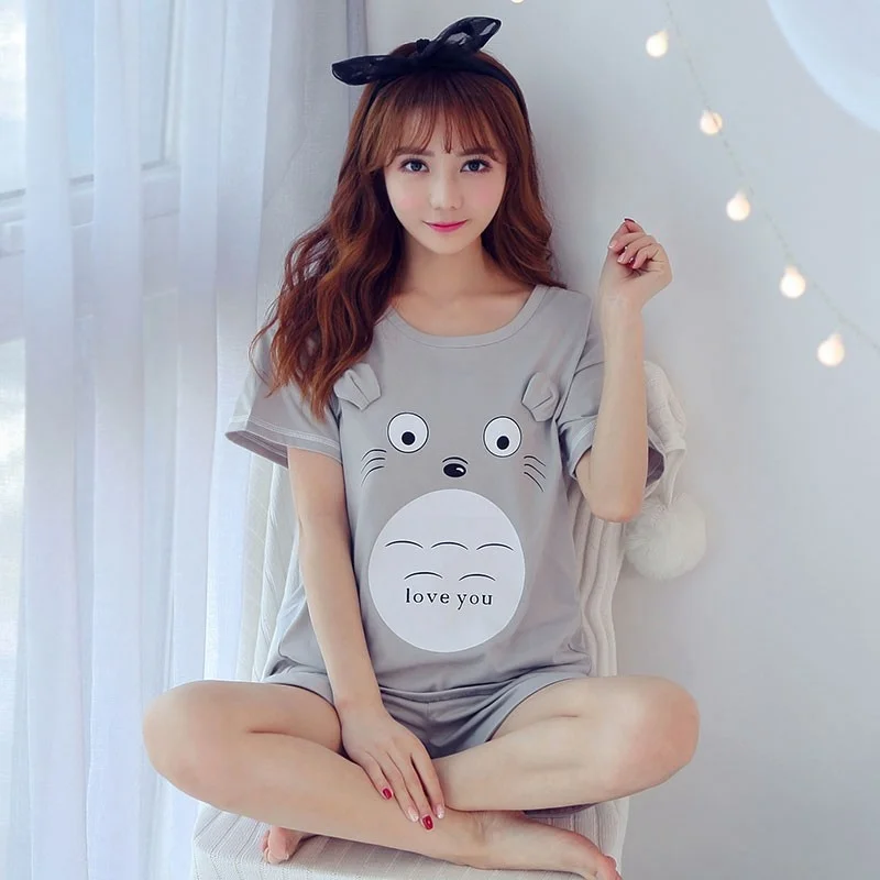 2019 New Summer Short Sleeve Pajama Sets for Women Cute Girls Cartoon Totoro Shorts Sleepwear Homewear Pijama Mujer Home Clothes
2019 New Summer Short Sleeve Pajama Sets for Women Cute Girls Cartoon Totoro Shorts Sleepwear Homewear Pijama Mujer Home Clothes
