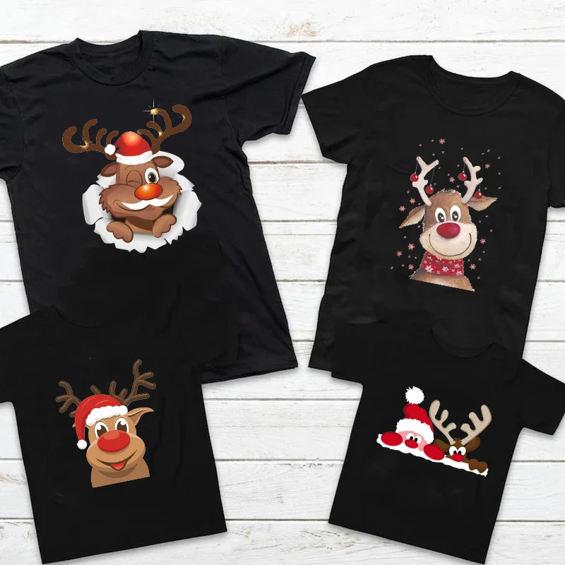 Lovely Christmas Elk and Christmas Tree Print Casual Women T-shirt Loose O-neck Harajuku Hot-selling Couple Black Short sleeves
Lovely Christmas Elk and Christmas Tree Print Casual Women T-shirt Loose O-neck Harajuku Hot-selling Couple Black Short sleeves
