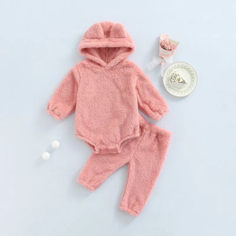 Baby Winter Hooded Romper Trousers Warm Thick Plush Cartoon Ears Solid Color Pink Spring Clothing Plush Outfits
Baby Winter Hooded Romper Trousers Warm Thick Plush Cartoon Ears Solid Color Pink Spring Clothing Plush Outfits