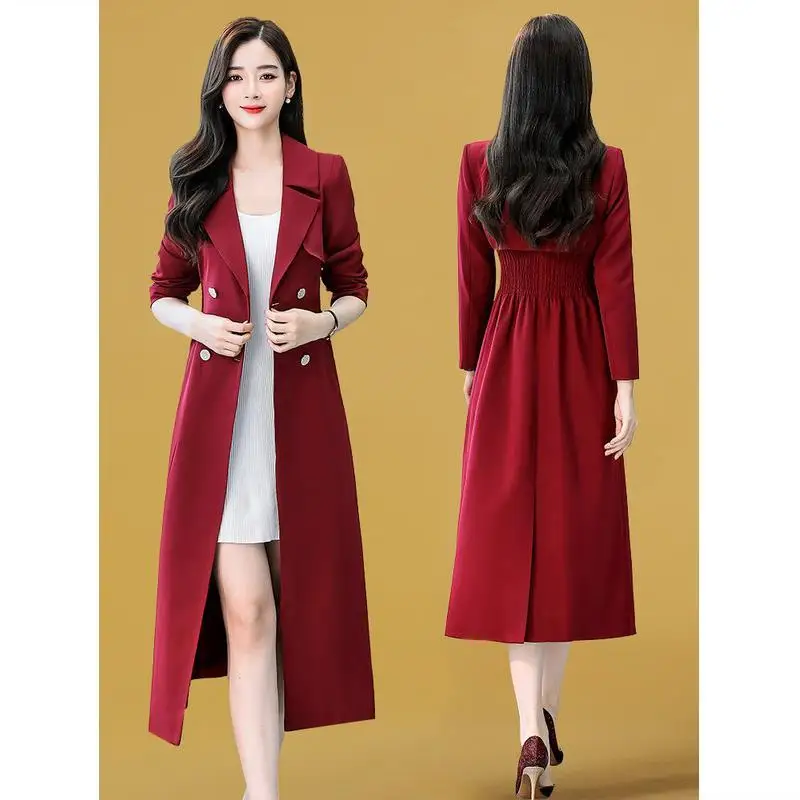 Windbreaker Jacket Women's Mid-length Spring and Autumn 2021 New Style Women's Wear Long Style Temperament Western Red Dress
Windbreaker Jacket Women's Mid-length Spring and Autumn 2021 New Style Women's Wear Long Style Temperament Western Red Dress