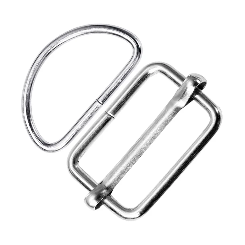 

50PCS Metal Adjustable Square Ring Buckles Sliver Garment Blet DIY Needlework Luggage Sewing Handmade Bag Buttons