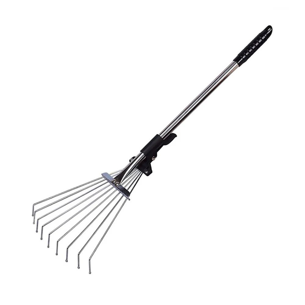 9 Teeth Scalable Garden Rake Extendable Leaves Rake With Flexible Teeth Rod Extendable For Garden Backyard Lawn Farm Street 
9 Teeth Scalable Garden Rake Extendable Leaves Rake With Flexible Teeth Rod Extendable For Garden Backyard Lawn Farm Street