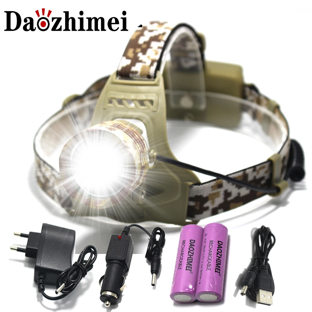 2000 Lumen XM-L T6 LED Camouflage Headlamp Headlight Head Torch camping Lamp Light +2x Battery+Car EU/US/AU/UK Plug Charger
2000 Lumen XM-L T6 LED Camouflage Headlamp Headlight Head Torch camping Lamp Light +2x Battery+Car EU/US/AU/UK Plug Charger