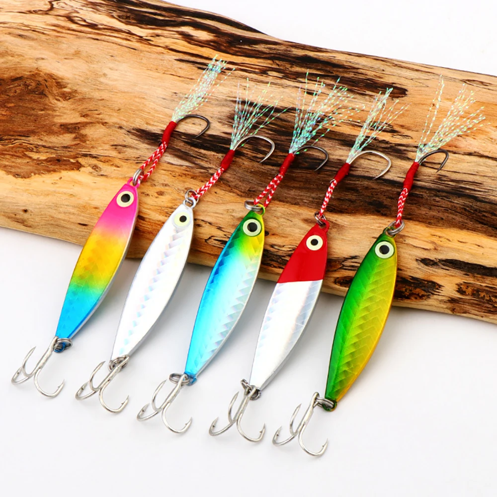 

Fishing Lure Metal Jig Fish Hook 7g 10g 15g 20g 25g Shore Casting Swimbait Spinner Artificial Bait Laser Cover LAKE Ocean Tackle