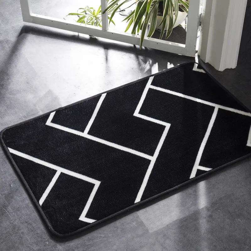 Alfombra Bath Mat Black and White Classic Geometric Pattern Super Soft Absorbent Bathroom Door Mat Non-slip Bath Rug Carpet
Alfombra Bath Mat Black and White Classic Geometric Pattern Super Soft Absorbent Bathroom Door Mat Non-slip Bath Rug Carpet