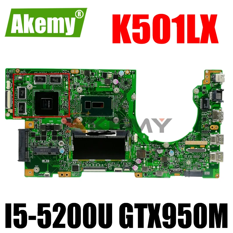 Материнская плата Akemy K501LX для ноутбука ASUS K501LX K501LB, оригинальная материнская плата 4GB-RAM I5-5200U GTX950M
Материнская плата Akemy K501LX для ноутбука ASUS K501LX K501LB, оригинальная материнская плата 4GB-RAM I5-5200U GTX950M