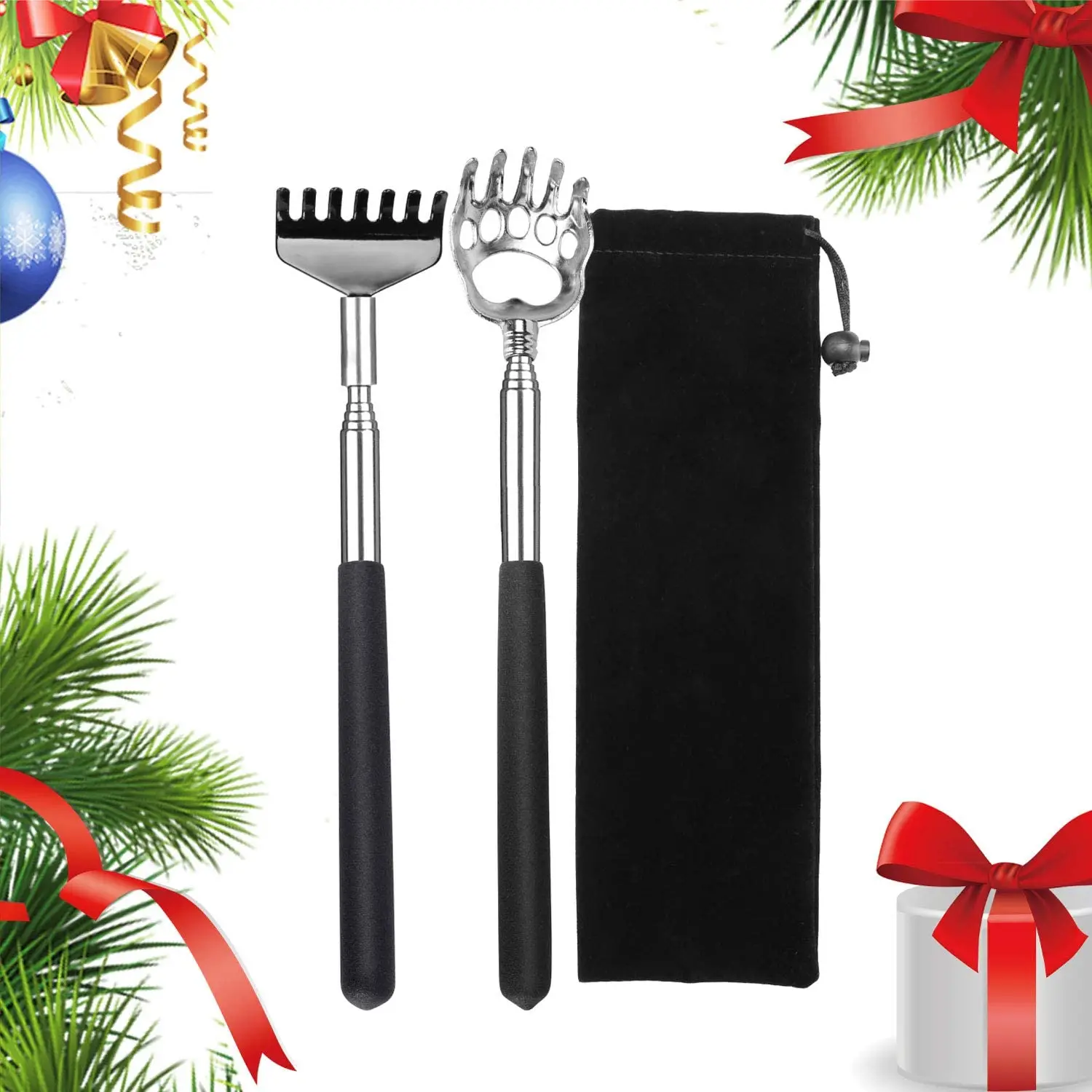 2 Pack For Telescoping - Tool With Bag Backscratcher Massager tools Stainless Steel Massage Extendable Health Products Hackle 
2 Pack For Telescoping - Tool With Bag Backscratcher Massager tools Stainless Steel Massage Extendable Health Products Hackle