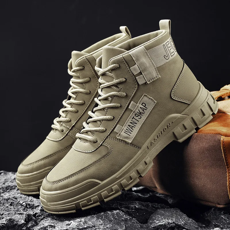 High-top Men Boots Autumn Winter Tooling Boot Men's Ankle Shoes Male Lace Up Outdoor Martin Boots Casual Desert Botas Hombre 
High-top Men Boots Autumn Winter Tooling Boot Men's Ankle Shoes Male Lace Up Outdoor Martin Boots Casual Desert Botas Hombre