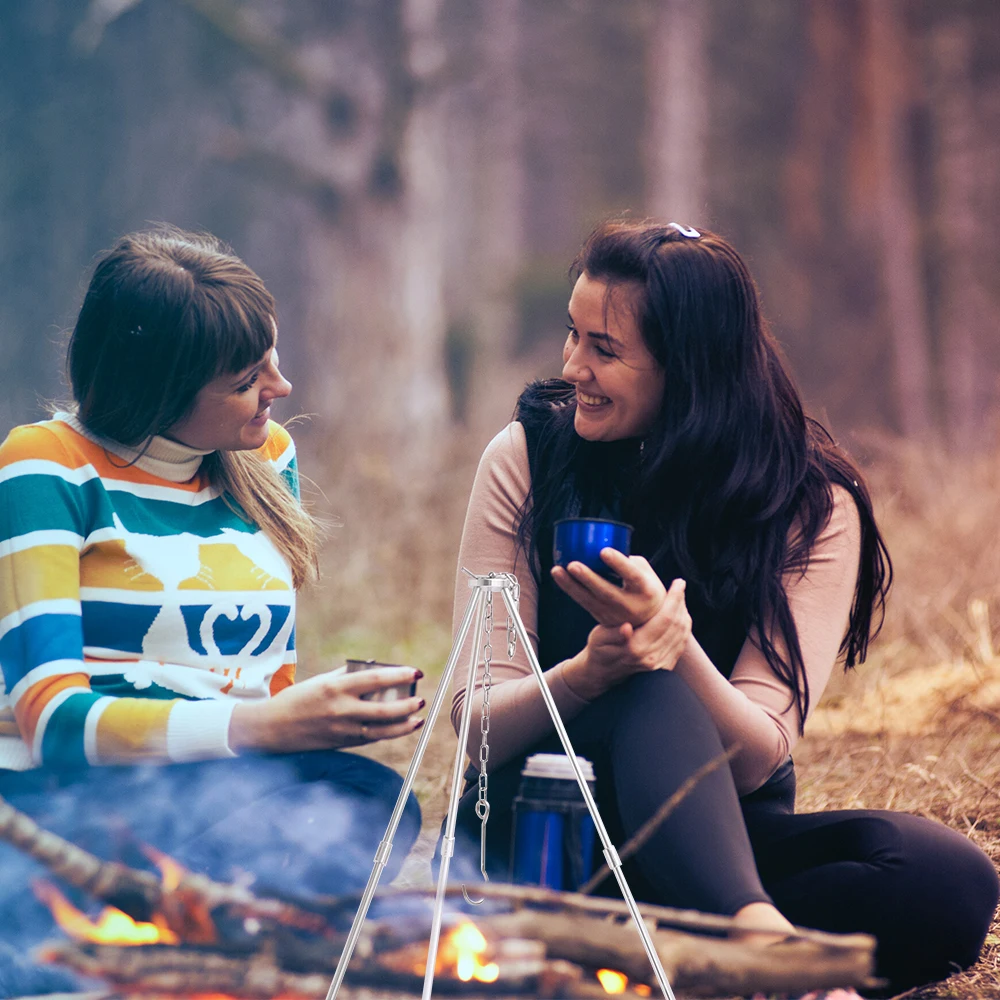 Camping Tripod for Fire Hanging Pot Outdoor Campfire Cookware Picnic Cooking Pot Grill Aluminum Alloy Hanging Cooking Pot
Camping Tripod for Fire Hanging Pot Outdoor Campfire Cookware Picnic Cooking Pot Grill Aluminum Alloy Hanging Cooking Pot