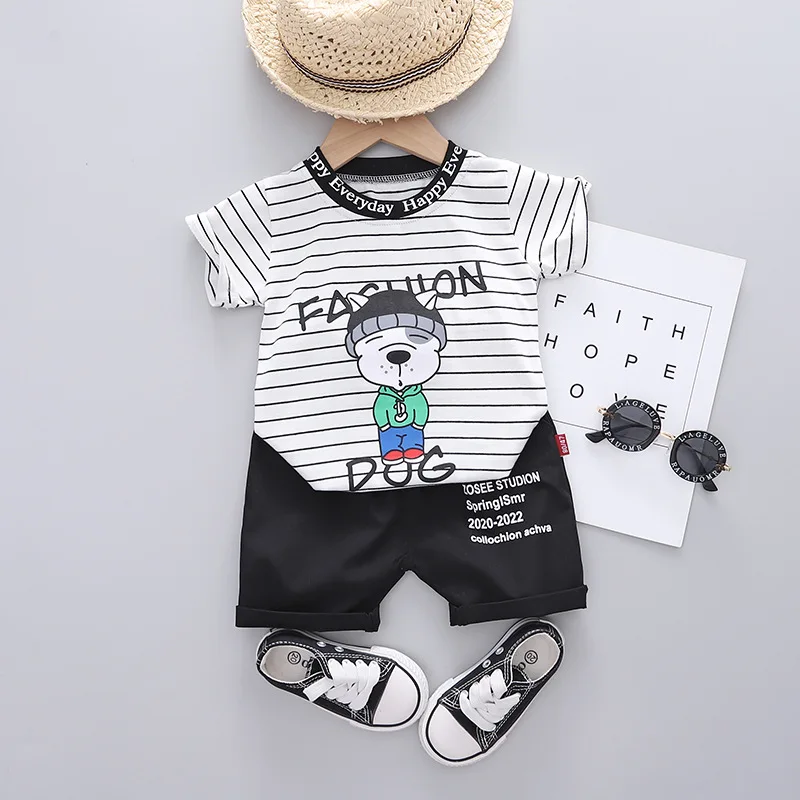 New Baby Boys Casual Clothing Sets Kids Girls Striped Cartoon Dog T-shirt+shorts 2-piece Suits Toddler Fashion Tracksuit
New Baby Boys Casual Clothing Sets Kids Girls Striped Cartoon Dog T-shirt+shorts 2-piece Suits Toddler Fashion Tracksuit