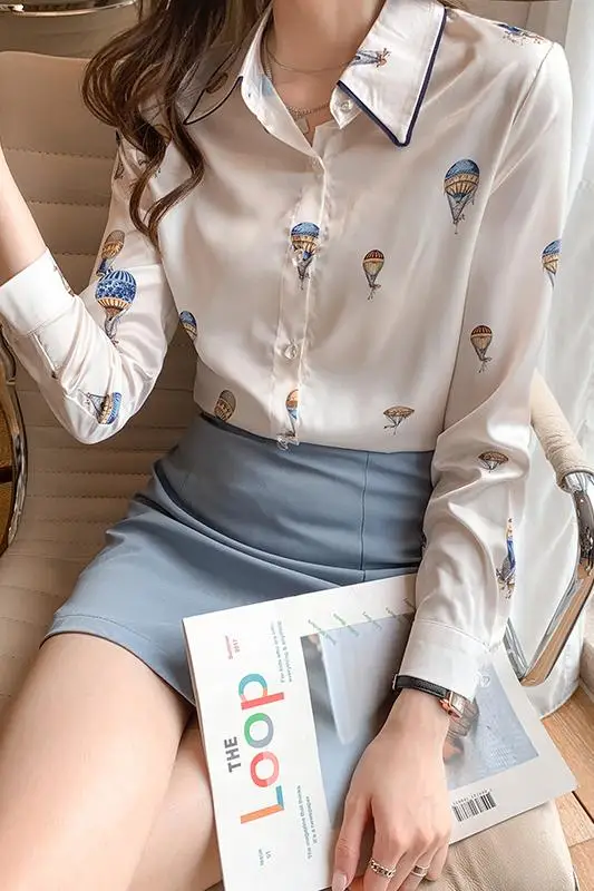 Houthion New Long-sleeved Women's Blouse Printed Top Lapel Loose Fashion Blouses Casual Summer Korean Shirt
Houthion New Long-sleeved Women's Blouse Printed Top Lapel Loose Fashion Blouses Casual Summer Korean Shirt