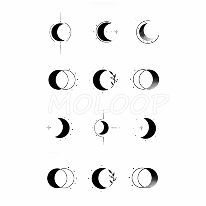 Temporary Tattoo Sticker Moon Lunar Star Leaf Small Element Fake Tattoos for Kids Women Men Body Makeup Waterproof Stickers
Temporary Tattoo Sticker Moon Lunar Star Leaf Small Element Fake Tattoos for Kids Women Men Body Makeup Waterproof Stickers