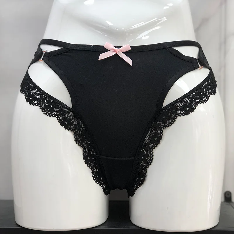 Women 's Underwear Lace Cut Out Sexy Thongs T- Pants Bow with Ribbon Nylon Fabric Panties Low-rise Lingerie 269
Women 's Underwear Lace Cut Out Sexy Thongs T- Pants Bow with Ribbon Nylon Fabric Panties Low-rise Lingerie 269