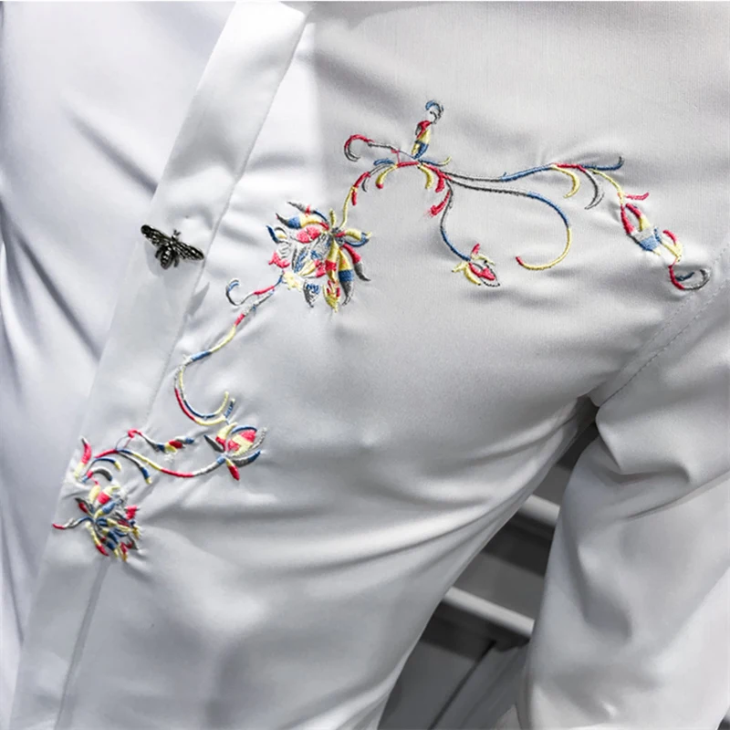 Luxury Embroidery Shirt For Men Slim Fit Dress Shirt For Men Black White Formal Business Shirts Mens Fashion Chemise Homme V320
Luxury Embroidery Shirt For Men Slim Fit Dress Shirt For Men Black White Formal Business Shirts Mens Fashion Chemise Homme V320