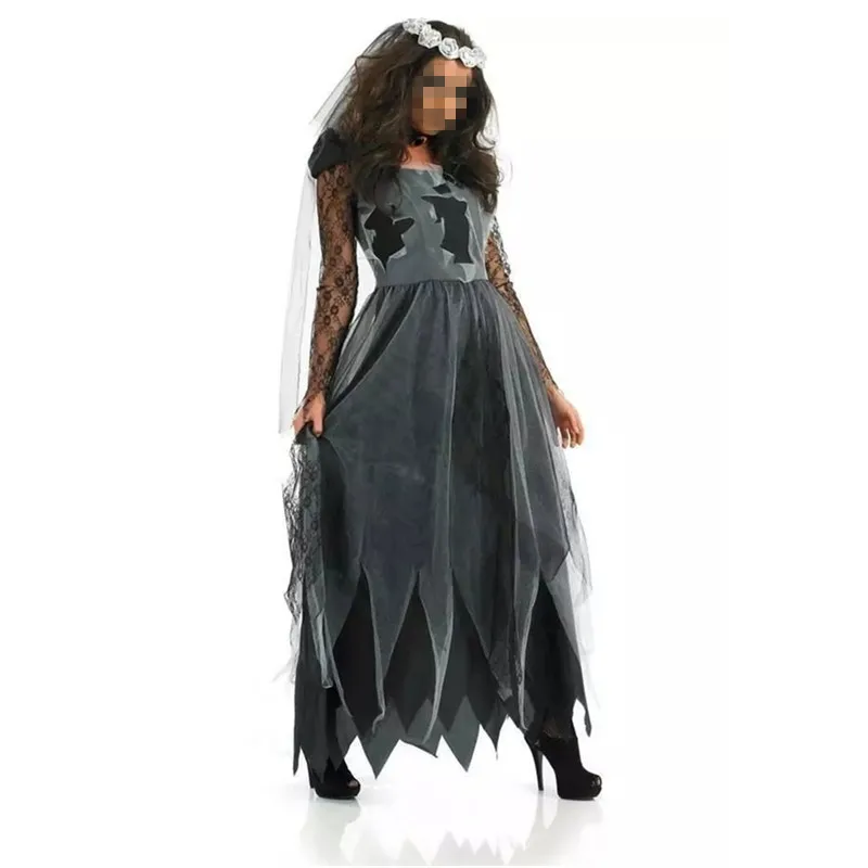 Sexy Halloween Costumes For Women Vampire Zombie Dress Decadent Dark Ghost Bride Costume Cosplay Disfraces Fancy Bride Dress 
Sexy Halloween Costumes For Women Vampire Zombie Dress Decadent Dark Ghost Bride Costume Cosplay Disfraces Fancy Bride Dress
