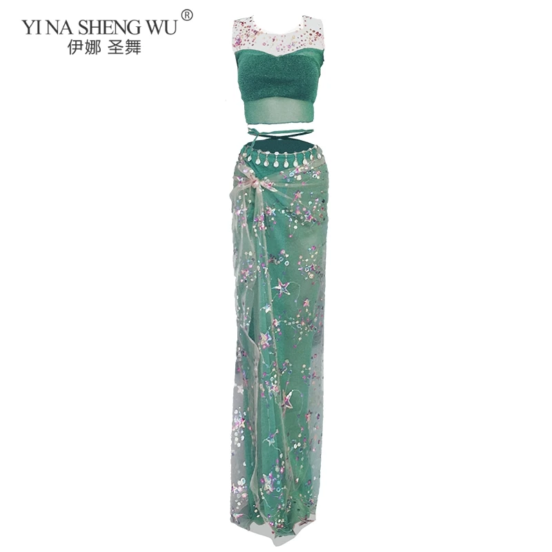 Belly Dance Female Adult Elegant Sequin Embroidery Practice Clothes Suit Oriental Dancewear High Waist Hip Scarf Performance Set
Belly Dance Female Adult Elegant Sequin Embroidery Practice Clothes Suit Oriental Dancewear High Waist Hip Scarf Performance Set