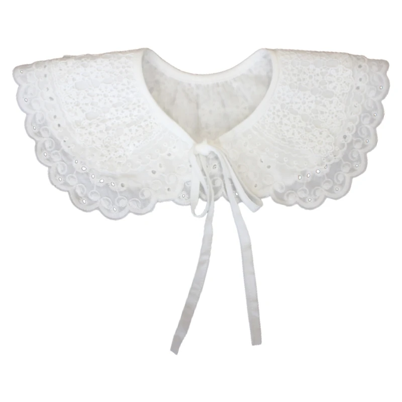 85WB Women Girls 3 Layered White Shawl False Collar Vintage Hollow Out Embroidery Floral Lace Necklace Shoulder Wrap Scalloped
85WB Women Girls 3 Layered White Shawl False Collar Vintage Hollow Out Embroidery Floral Lace Necklace Shoulder Wrap Scalloped