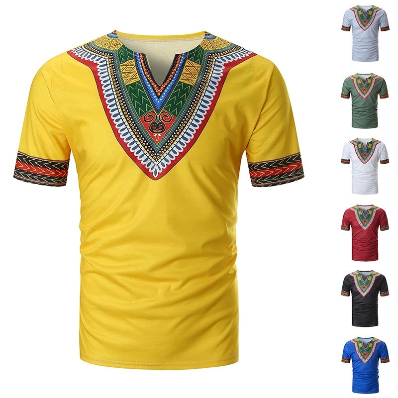 Men Dashiki T Shirt V Neck Print Tops African Ethnic Short Sleeve T-shirts Mens African Clothes
Men Dashiki T Shirt V Neck Print Tops African Ethnic Short Sleeve T-shirts Mens African Clothes