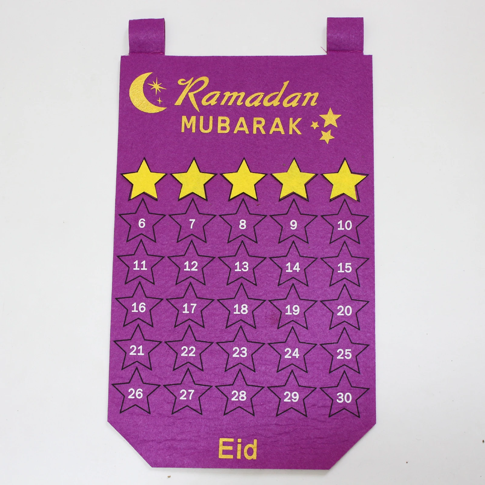 Eid Mubarak Fabric Calendar with 30PCS Star Stickers Ramadan Wall-hanging Felt Countdown Festival Gift for Muslim JR Dea
Eid Mubarak Fabric Calendar with 30PCS Star Stickers Ramadan Wall-hanging Felt Countdown Festival Gift for Muslim JR Dea