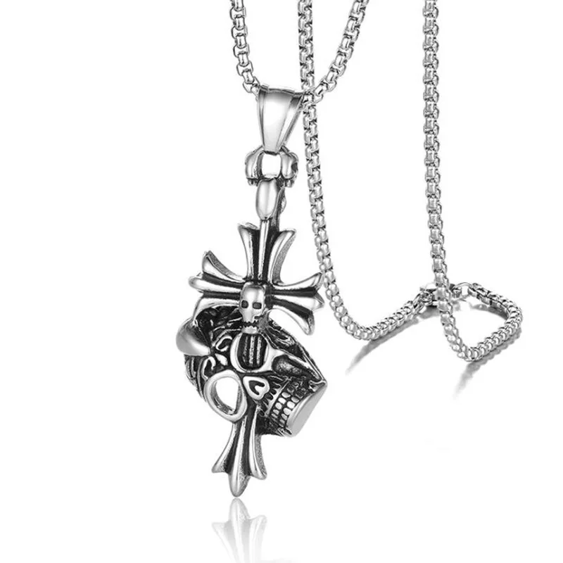 European And American Fashion Students Personality Retro Skull Cross Pendant Men Women Jewelry Necklace
European And American Fashion Students Personality Retro Skull Cross Pendant Men Women Jewelry Necklace