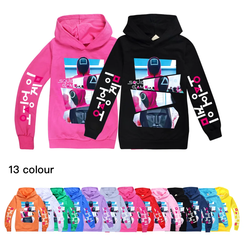 

Squid Game Child Wear New Boy Hooded Tshirt Fall Boutique Outfits Baby Girl Sweatershirt Kids Spring Tops 2022 Toddler Shirt