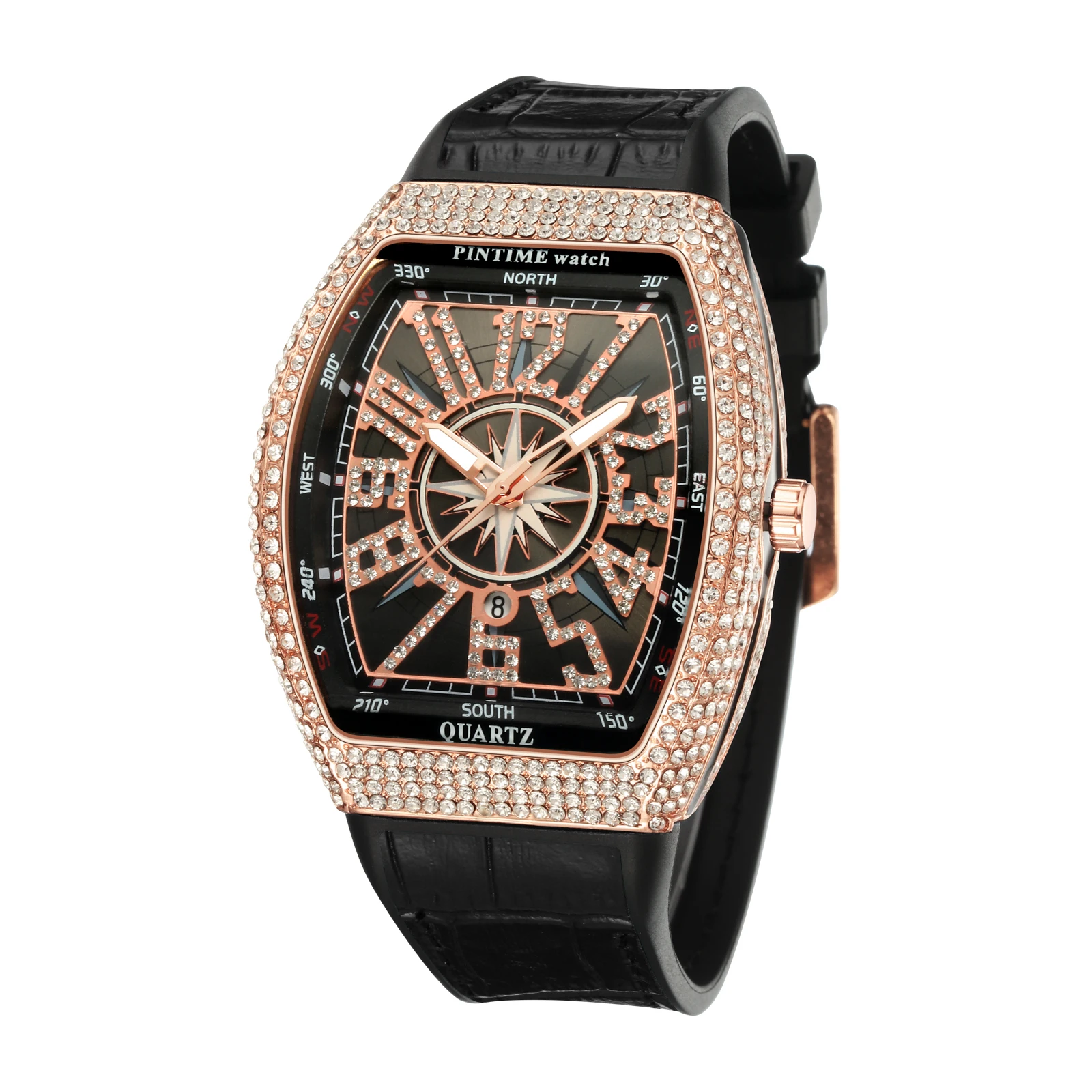 PINTIME Men Casual Dress Luxury Watch Iced Out Diamond Bezel Waterproof Shinning Quartz Wristwatch Silicone Strap Clock
PINTIME Men Casual Dress Luxury Watch Iced Out Diamond Bezel Waterproof Shinning Quartz Wristwatch Silicone Strap Clock