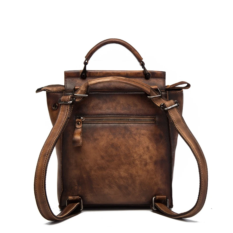 New Genuine Leather Women Bag Retro Backpacks Large Capacity Quality Soft Lady Shoulder Simple Design Casual Mochila | Багаж и сумки