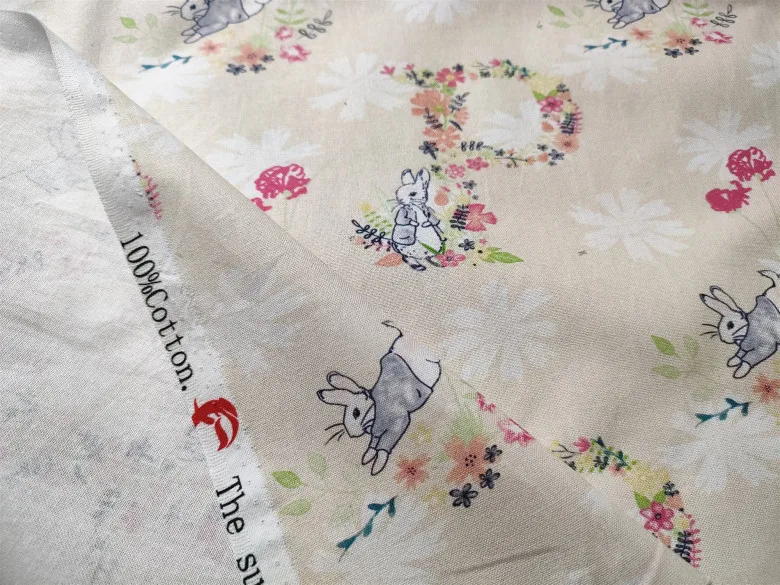 50*110cm Plain Weave Cotton Garden Cartoon Rabbit Printing Fabric Sewing Material Quilting Patchwork Needlework DIY Handmade Bag
50*110cm Plain Weave Cotton Garden Cartoon Rabbit Printing Fabric Sewing Material Quilting Patchwork Needlework DIY Handmade Bag
