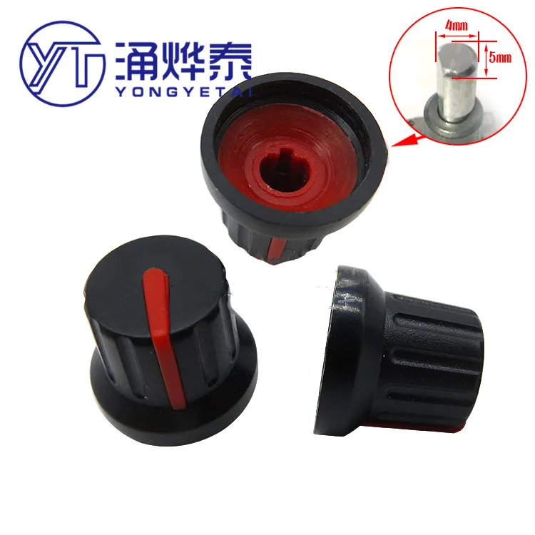 YYT 10PCS 16mm*14.5MM plastic knob with 5MM shaft diameter half shaft potentiometer encoder inner hole 4mm*5mm 
YYT 10PCS 16mm*14.5MM plastic knob with 5MM shaft diameter half shaft potentiometer encoder inner hole 4mm*5mm