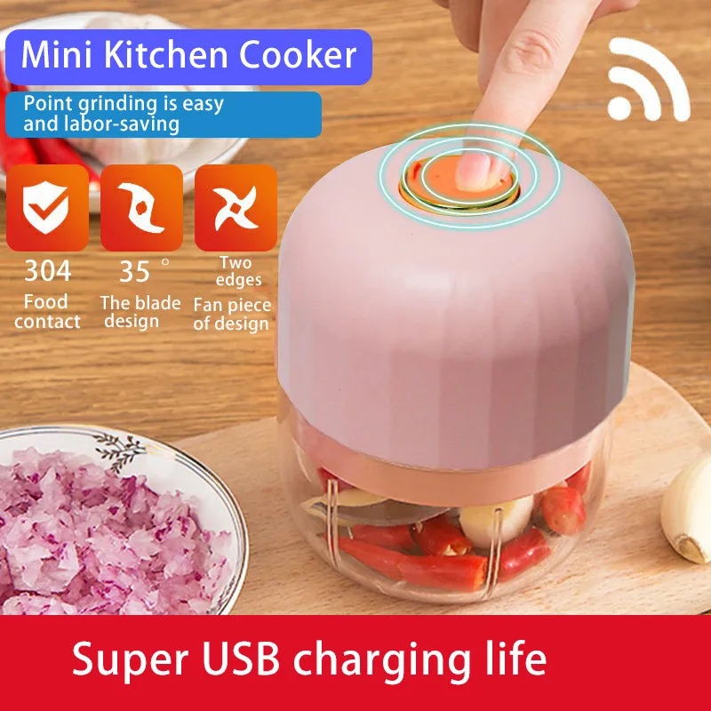 

Mini USB Wireless Electric Garlic Masher Press Mincer Vegetable Chili Meat Grinder Food Chopper Processor Kitchen Tools 250ml