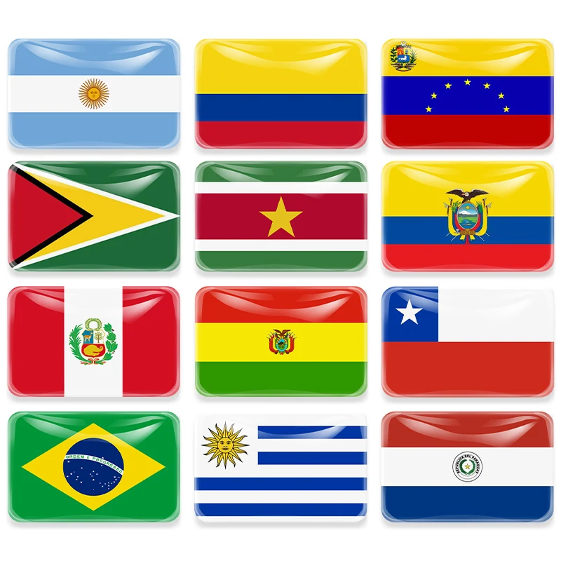 

South America country Argentina Suriname Chile Brazil Uruguay Colombian Ecuador Paraguay Venezuelan Bolivia Flag Fridge Magnet