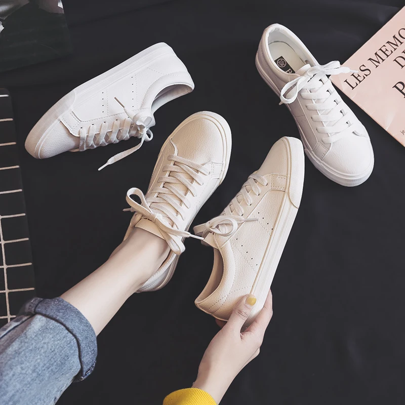 Woman White Sneakers Leather Breathable Shoes Spring Summer 2021 New All Match Basic Concise Style Flat Heel Lace Up Trainers
Woman White Sneakers Leather Breathable Shoes Spring Summer 2021 New All Match Basic Concise Style Flat Heel Lace Up Trainers