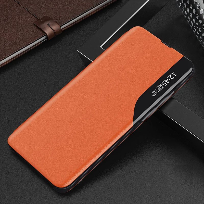 Умный флип-кейс из искусственной кожи для Samsung S8 S9 S10 S20 Ultra S20FE Note 8 9 10 Plus 20 A20 A30 A50 A51