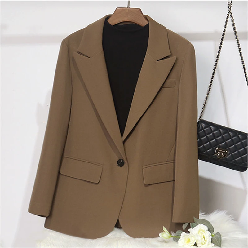 Loose Solid Vintage Classic Single Button Blazers Women Streetwear Trendy Business Formal Suit Coat Casual Korean Daily Outwear
Loose Solid Vintage Classic Single Button Blazers Women Streetwear Trendy Business Formal Suit Coat Casual Korean Daily Outwear