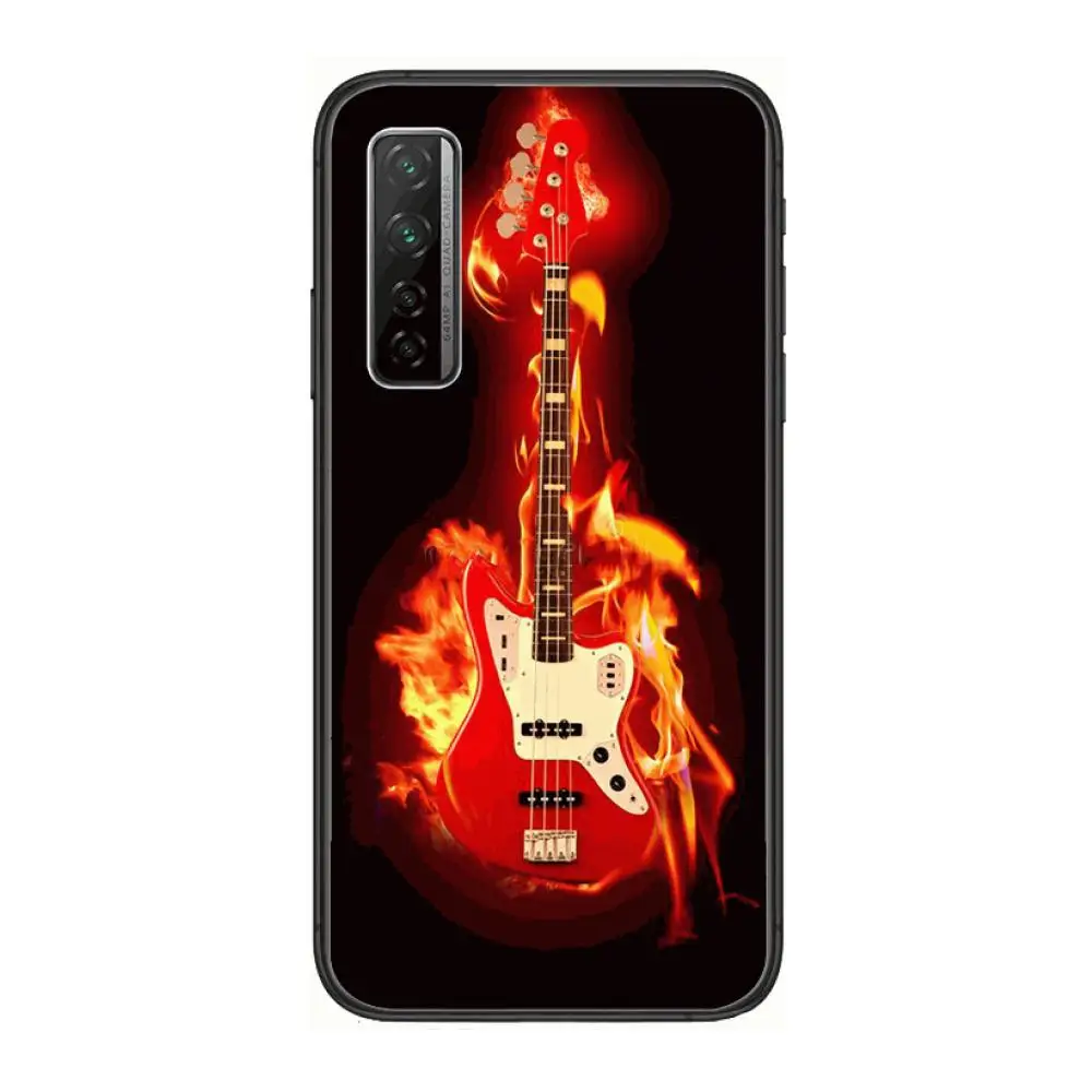 

Popular Music violin guitar Phone Case For Huawei Nova 2 3 4 5 6 7 8 SE i E Pro Lite Black Etui Coque Painting Hoesjes comic fa