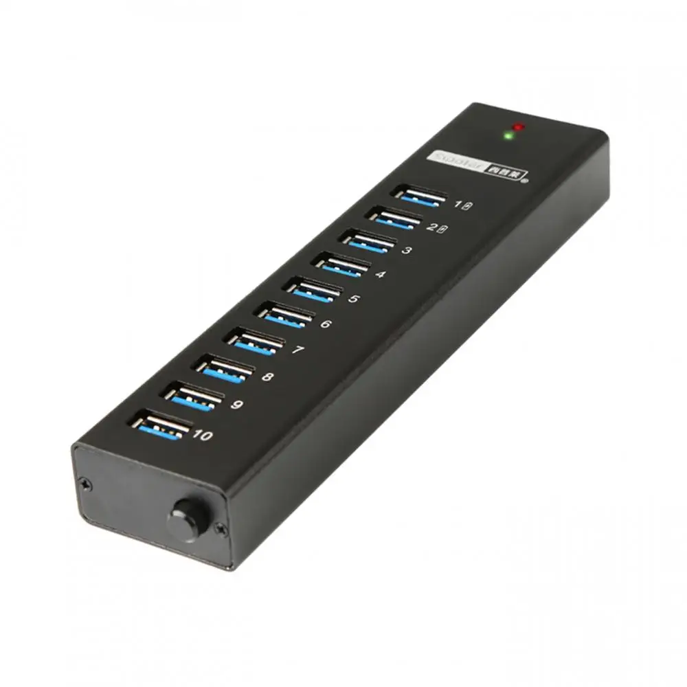 Sipolar металла 10 Порты супер Скорость USB 3 0 концентратор с 12V3A Мощность адаптер 2 шт.