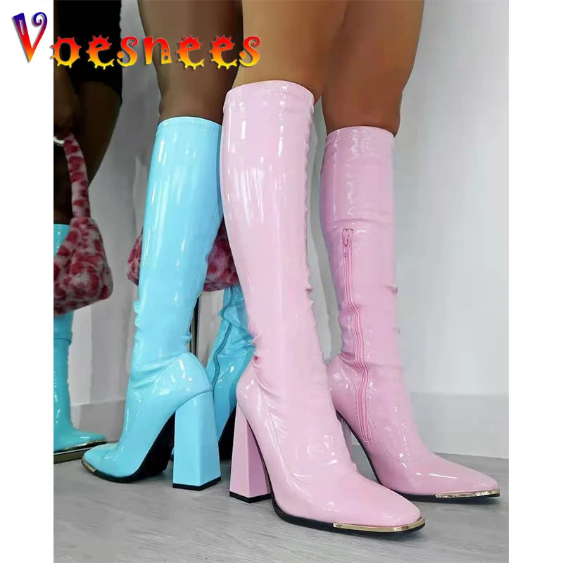 2022 New Candy Color Elastic Women's Thick Heel Knee-High Boots Colorful Platform Spring Autumn Fashion Square Head Zipper Shoes
2022 New Candy Color Elastic Women's Thick Heel Knee-High Boots Colorful Platform Spring Autumn Fashion Square Head Zipper Shoes