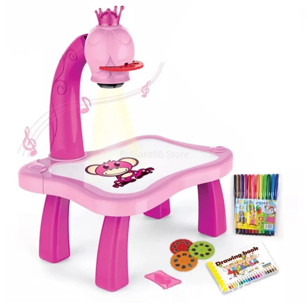Kids Learn Desk With Smart Projector Painting Learning Table Toy With Light Music Children Educational Drawing Table Girls Gift
Kids Learn Desk With Smart Projector Painting Learning Table Toy With Light Music Children Educational Drawing Table Girls Gift