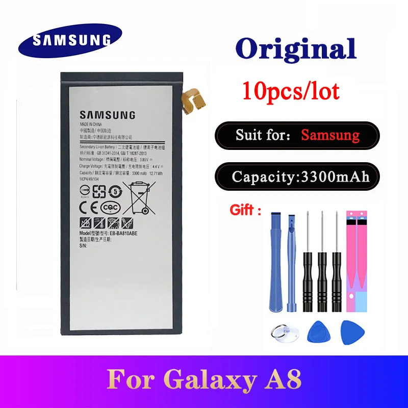 10pcs/lot EB-BA810ABE Original Battery For Samsung Galaxy A8(2016) SM-A8100 SM-A810F SM-A810YZ SM-A810S A810F/DS
10pcs/lot EB-BA810ABE Original Battery For Samsung Galaxy A8(2016) SM-A8100 SM-A810F SM-A810YZ SM-A810S A810F/DS