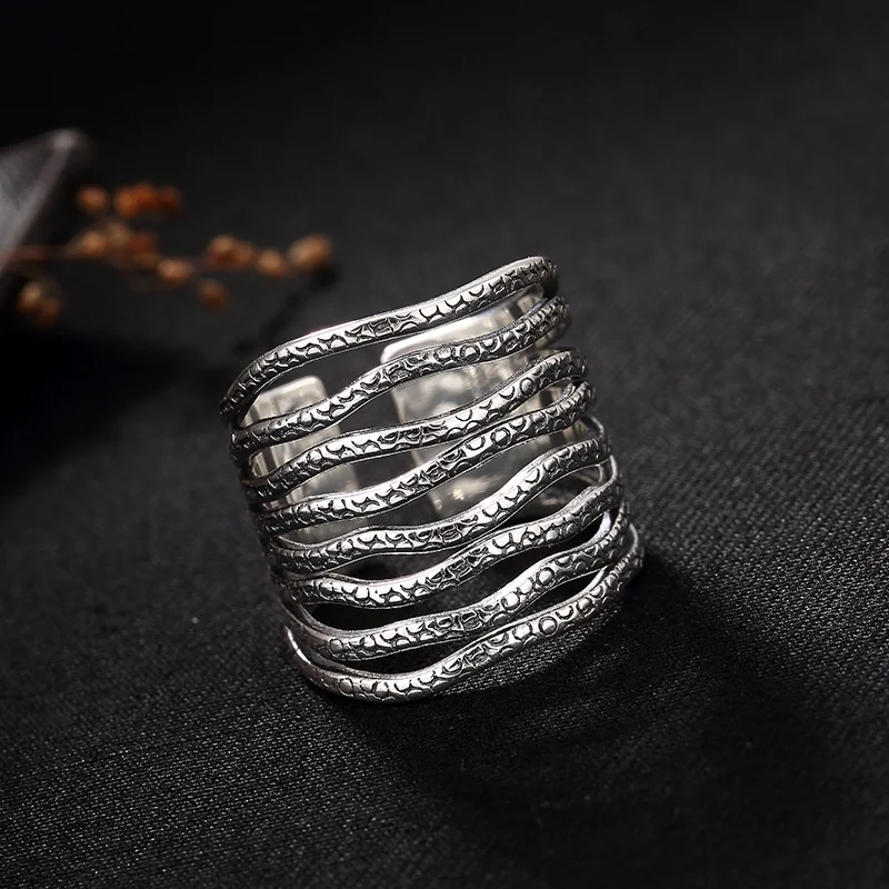 Hollow Out Wave Stripe Women Silver Ring 925 Personality Retro Versatile Ring Silver 925 Rings Women Adjustable Silver 925 Ring
Hollow Out Wave Stripe Women Silver Ring 925 Personality Retro Versatile Ring Silver 925 Rings Women Adjustable Silver 925 Ring