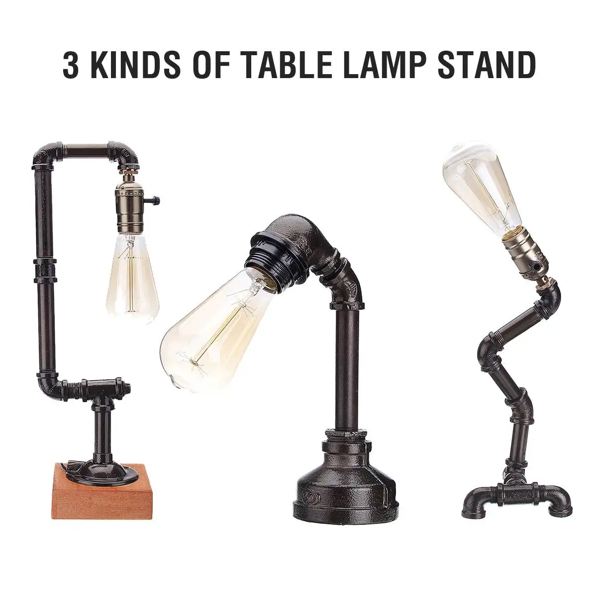 3 Types Vintage Water Pipe Industrial Table Lamp E27 Bulb Light For Home Room Decor Desk Table Lantern Lamp NO Bulb
3 Types Vintage Water Pipe Industrial Table Lamp E27 Bulb Light For Home Room Decor Desk Table Lantern Lamp NO Bulb