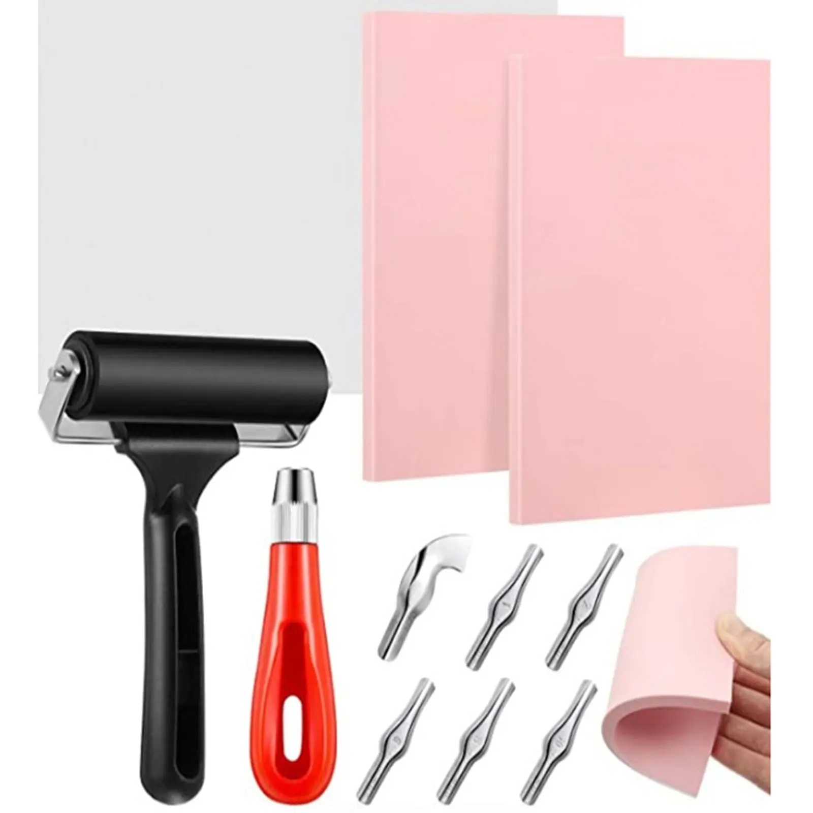 FURONGHUA Rubber Stamp Making Kit Print Engraving Rubber Tiles Professional Art Tools, Carving Knife Roller Mixing Set
FURONGHUA Rubber Stamp Making Kit Print Engraving Rubber Tiles Professional Art Tools, Carving Knife Roller Mixing Set