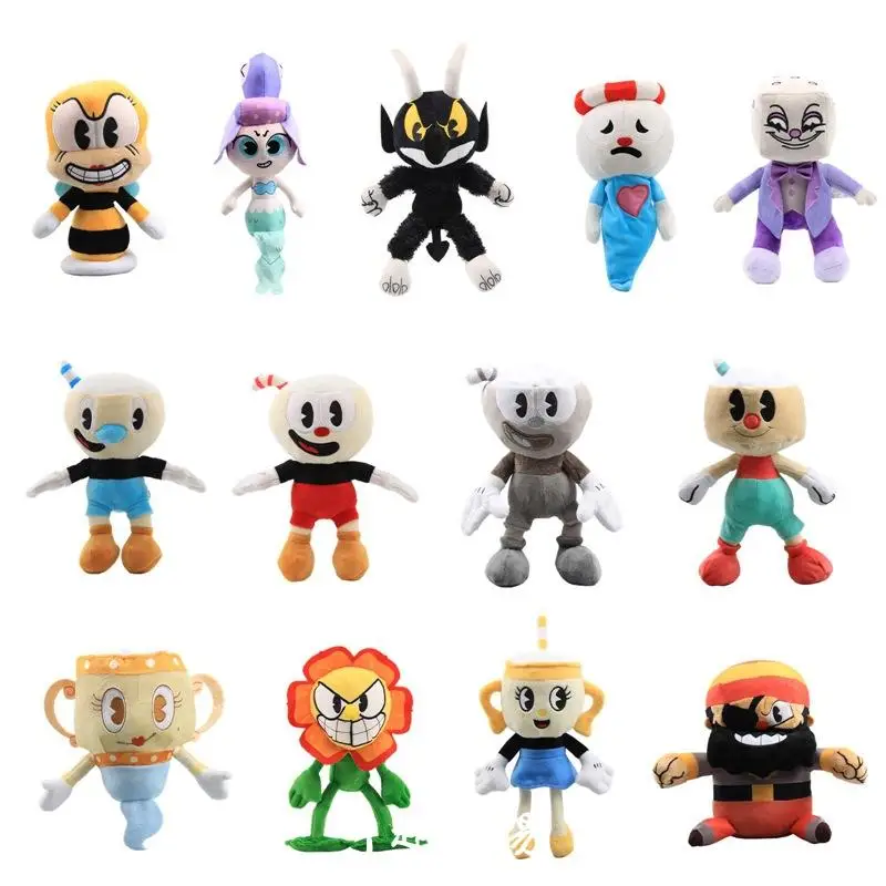 25 36 см Cuphead плюшевые игрушки дети выбираемые мультфильмы Mugman Ms. халус призрак Кинг