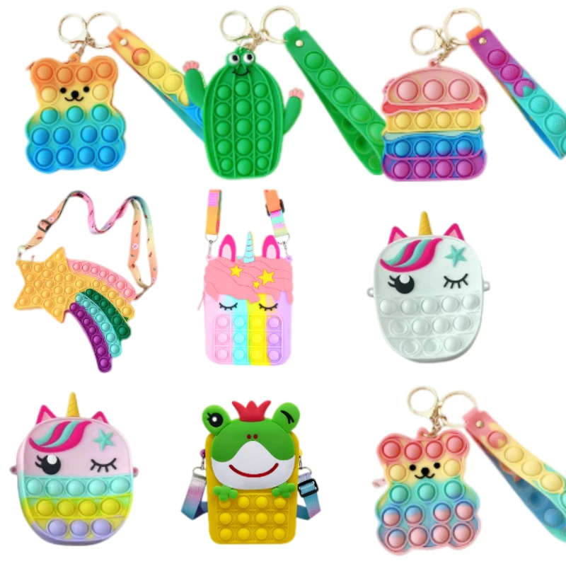 New popits unicorn pops strawberry coin purse silicone its girl kawaii messenger bag children finger push bubble toy bag gift
New popits unicorn pops strawberry coin purse silicone its girl kawaii messenger bag children finger push bubble toy bag gift