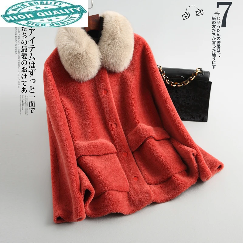 Fur Real Coat Women Clothes Autumn Winter Jacket Fox Fur Collar Wool Coat Red Korean Plus Size Coats 868808 KJ2578
Fur Real Coat Women Clothes Autumn Winter Jacket Fox Fur Collar Wool Coat Red Korean Plus Size Coats 868808 KJ2578