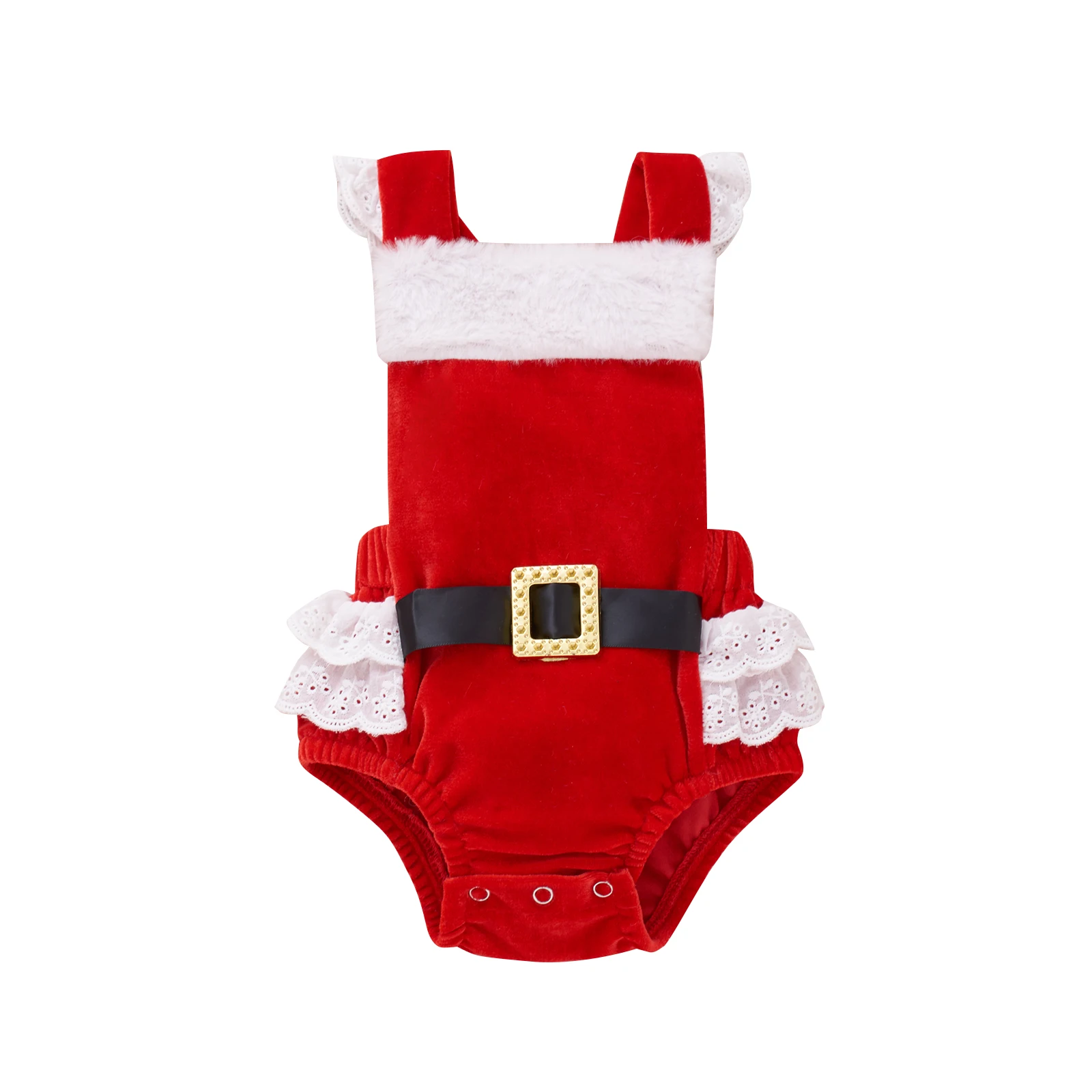 Baby Girls Christmas Romper Red Variegated Color Square Collar Sleeveless Bodysuit
Baby Girls Christmas Romper Red Variegated Color Square Collar Sleeveless Bodysuit